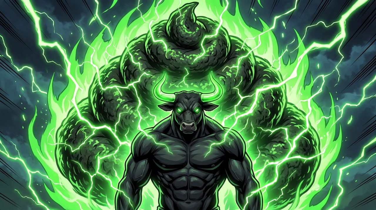The Black Bull, charged with toxic green energy